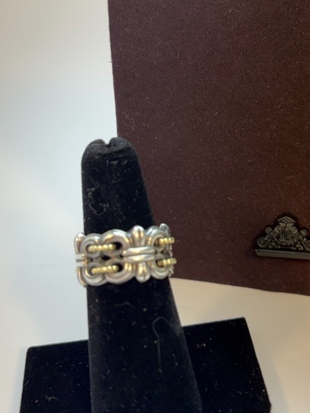 LAGOS Caviar  Two-Tone Silver and Gold Knot Link Ring